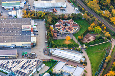 Luftbild von Fichtenstraße mit Webtak, Garagentore Weber, AUVESY GmbH, GAFICON GmbH, MEDiA2FiNiSH Gmbh und Gastromax GmbH in Landau in der Pfalz im Bundesland Rheinland-Pfalz, Deutschland