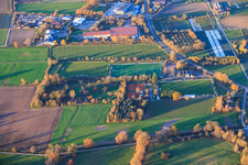 Schrägluftbild von Sportplätze des TB Jahn Zeiskam 1896 e.v. und TC '86 Zeiskam e.V im Bundesland Rheinland-Pfalz, Deutschland