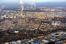 Wohnanlage Ebertstraße am Ebertpark im Ortsteil Friesenheim in Ludwigshafen am Rhein im Bundesland Rheinland-Pfalz, Deutschland