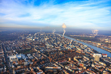 Chemiewerk BASF am Rhein von Süden in Ludwigshafen am Rhein im Bundesland Rheinland-Pfalz, Deutschland