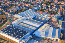 Luftaufnahme von Neubaustelle auf dem Geländer der Kardex Remstar in Bellheim im Bundesland Rheinland-Pfalz, Deutschland