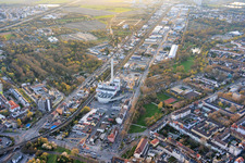 Industriestr mit GML – Gemeinschafts-Müllheizkraftwerk Ludwigshafen GmbH im Ortsteil Hemshof in Ludwigshafen am Rhein im Bundesland Rheinland-Pfalz, Deutschland