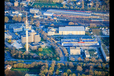 Fernmeldeturm Ludwigshafen, Campus der Hochschule Ludwigshafen, MOSTER Elektrogroßhandel GmbH und Briefzentrum 67 der Deutschen Post im Ortsteil Mundenheim in Ludwigshafen am Rhein im Bundesland Rheinland-Pfalz, Deutschland