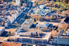 KARLA Baustelle an der Kriegstraße vor der Stadthalle Karlsruhe am Festplatz und Novotel Karlsruhe City im Ortsteil Südweststadt im Bundesland Baden-Württemberg, Deutschland