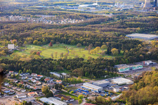 Grabsteinreihen und Parkanlage auf dem Amerikanischen Militärfriedhof und Gedenkstätte von Saint-Avold im Ortsteil Forêts de Zang et du Steinberg im Bundesland Moselle, Frankreich