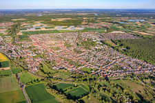 Rülzheim von Westen im Bundesland Rheinland-Pfalz, Deutschland