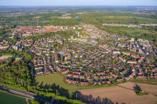 Germersheim von Südwesten im Bundesland Rheinland-Pfalz, Deutschland