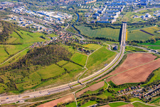 Verlauf der Autobahn A4 und der B88 im Ortsteil Göschwitz in Jena im Bundesland Thüringen, Deutschland