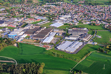 Gewerbegebiet Nord aus Nordwesten mit SMIA Technology Germany GmbH, Metob Beschichtungen GmbH und Koinor Polstermöbel GmbH & Co. KG in Michelau in Oberfranken im Bundesland Bayern, Deutschland