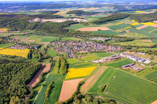 Dorfansicht von Nordosten mit Systec System Anlagetechnik GmbH & Co.KG in Gössenheim im Bundesland Bayern, Deutschland