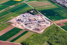Baustelle zum Bau der HVDC Konverterstation Südlink DC4B - Bergrheinfeld im Bundesland Bayern, Deutschland