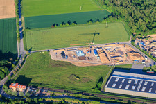 Baugebiet des neuen Campus von X2E für Verwaltungs- und Produktionsgebäude in Rohrbach im Bundesland Rheinland-Pfalz, Deutschland