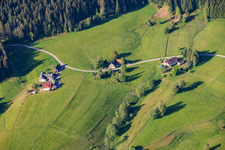 Drei Schwarzwaldhöfe und Mooswaldkapelle im Ortsteil Diesenhof in Lauterbach im Bundesland Baden-Württemberg, Deutschland
