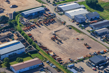 Industriegebiet Lerchenweide mit Gerst Bauservice GmbH (Bauschuttrecycling-Schüttgüter-Containerdienst) in Venningen im Bundesland Rheinland-Pfalz, Deutschland