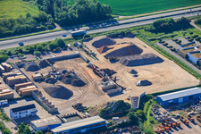 Industriegebiet Lerchenweide mit Gerst Bauservice GmbH (Bauschuttrecycling-Schüttgüter-Containerdienst) in Venningen im Bundesland Rheinland-Pfalz, Deutschland