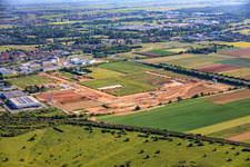 Gewerbegebiet D12 mit Baustelle für Geothermiekraftwerk und Umspannstation von Vulcan in Landau in der Pfalz im Bundesland Rheinland-Pfalz, Deutschland