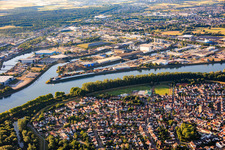 Rheinauhafen aus Nordwesten mit Altip im Vordergrund in Mannheim im Bundesland Baden-Württemberg, Deutschland