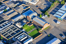 Alte Schildkrötfabrik von Osten im Ortsteil Neckarau in Mannheim im Bundesland Baden-Württemberg, Deutschland