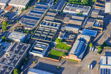 Alte Schildkrötfabrik von Nordosten im Ortsteil Neckarau in Mannheim im Bundesland Baden-Württemberg, Deutschland