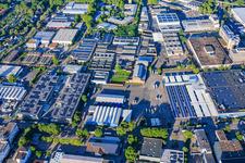 Alte Schildkrötfabrik von Nordosten im Ortsteil Neckarau in Mannheim im Bundesland Baden-Württemberg, Deutschland