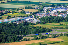 Gewerbegebiet Horst aus Nordosten mit Lager der Frischeplattform Südwest GmbH im Ortsteil Minderslachen in Kandel im Bundesland Rheinland-Pfalz, Deutschland