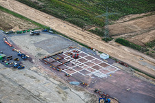 Gewerbegebiet D12 mit Baustelle für Geothermiekraftwerk und Umspannstation von Vulcan aus Südosten in Landau in der Pfalz im Bundesland Rheinland-Pfalz, Deutschland