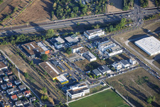 Gewerbegebiet Johann-Georg-Schlosser-Straße mit Deutsche Post Neureut Zustellbasis und EBI® Computerlösungen - Michael Ebinger in Karlsruhe im Bundesland Baden-Württemberg, Deutschland