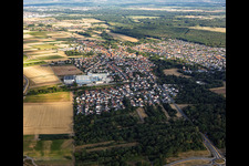 Stadtansicht aus Südosten in Bellheim im Bundesland Rheinland-Pfalz, Deutschland