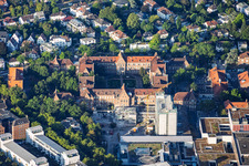 Altbau und Baustelle am Integrierten Notfallzentrum des Städtischen Klinikum Karlsruhe gGmbH mit Klinik für Gefäß im Ortsteil Nordweststadt im Bundesland Baden-Württemberg, Deutschland