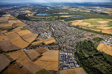Hochstetten von Nordosten in Linkenheim-Hochstetten im Bundesland Baden-Württemberg, Deutschland