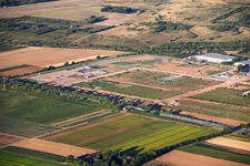 Gewerbegebiet D12 mit Baustelle für Geothermiekraftwerk und Umspannstation von Vulcan aus Nordosten in Landau in der Pfalz im Bundesland Rheinland-Pfalz, Deutschland