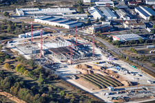 Baustelle des neuen Standorts der VEGA Grieshaber KG im Gewerbegebiet „Ober-Hardrain“ in Kuppenheim im Bundesland Baden-Württemberg, Deutschland