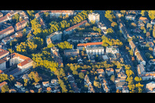 Kurfürstenstraße, Lisztstraße und Bayernplatz im Ortsteil Süd in Ludwigshafen im Bundesland Rheinland-Pfalz, Deutschland