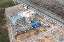 Baustelle für das neue Campus von X2E für Verwaltungs- und Produktionsgebäude in Rohrbach im Bundesland Rheinland-Pfalz, Deutschland