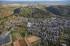 Wolfartsweier aus Nordwesten in Karlsruhe im Bundesland Baden-Württemberg, Deutschland