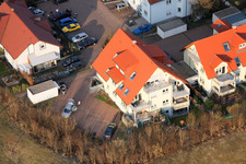 Kirchweg im Neubaugebiet O in Bellheim im Bundesland Rheinland-Pfalz, Deutschland von oben gesehen