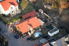 Schrägluftbild von Rober-Koch-Straße im Neubaugebiet O in Bellheim im Bundesland Rheinland-Pfalz, Deutschland