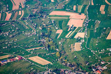 Blühende Streuobstanlage auf Feldern im Ortsteil Schwann in Straubenhardt im Ortsteil Feldrennach im Bundesland Baden-Württemberg, Deutschland