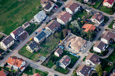 Luftaufnahme von Baustoffhändler's Trutzburg im Ortsteil Schluttenbach in Ettlingen im Bundesland Baden-Württemberg, Deutschland