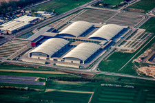 Messe Karlsruhe von Südosten im Ortsteil Forchheim in Rheinstetten im Bundesland Baden-Württemberg, Deutschland