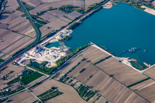 Baggersee von Heidelberg Materials in Hagenbach im Bundesland Rheinland-Pfalz, Deutschland