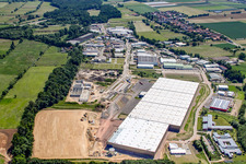 Neubau Logistikzentrum am Horstring im Ortsteil Minderslachen in Kandel im Bundesland Rheinland-Pfalz, Deutschland aus der Drohnenperspektive