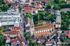 Luftbild von Gemeindeverwaltung, St. Vinzenz, Hauptstr in Sinzheim im Bundesland Baden-Württemberg, Deutschland