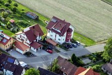Schrägluftbild von Eichhofstr im Ortsteil Sand in Willstätt im Bundesland Baden-Württemberg, Deutschland