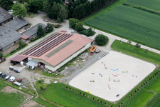 Luftbild von Pflammkuchenhaus im Ortsteil Holzhausen in Rheinau im Bundesland Baden-Württemberg, Deutschland