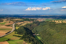 Verlauf der Autobahn A6 in Neuleiningen im Bundesland Rheinland-Pfalz, Deutschland