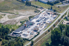 Graben-Neudorf, Fa. Gartenkies, Badische Terrazzo Handelsgesellschaft mbH Huttenheimer Landstraße 2-6 im Bundesland Baden-Württemberg, Deutschland von oben gesehen