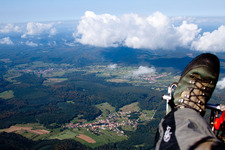Luftbild von Climbach und Lembach im Bundesland Bas-Rhin, Frankreich