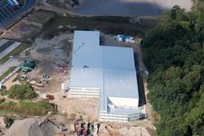 Luftaufnahme von Gewerbegebiet Horst, Fa. Alfa Aesar im Ortsteil Minderslachen in Kandel im Bundesland Rheinland-Pfalz, Deutschland