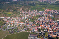 Luftbild von Ortsansicht der Straßen und Häuser der Wohngebiete in Wachenheim an der Weinstraße im Bundesland Rheinland-Pfalz, Deutschland